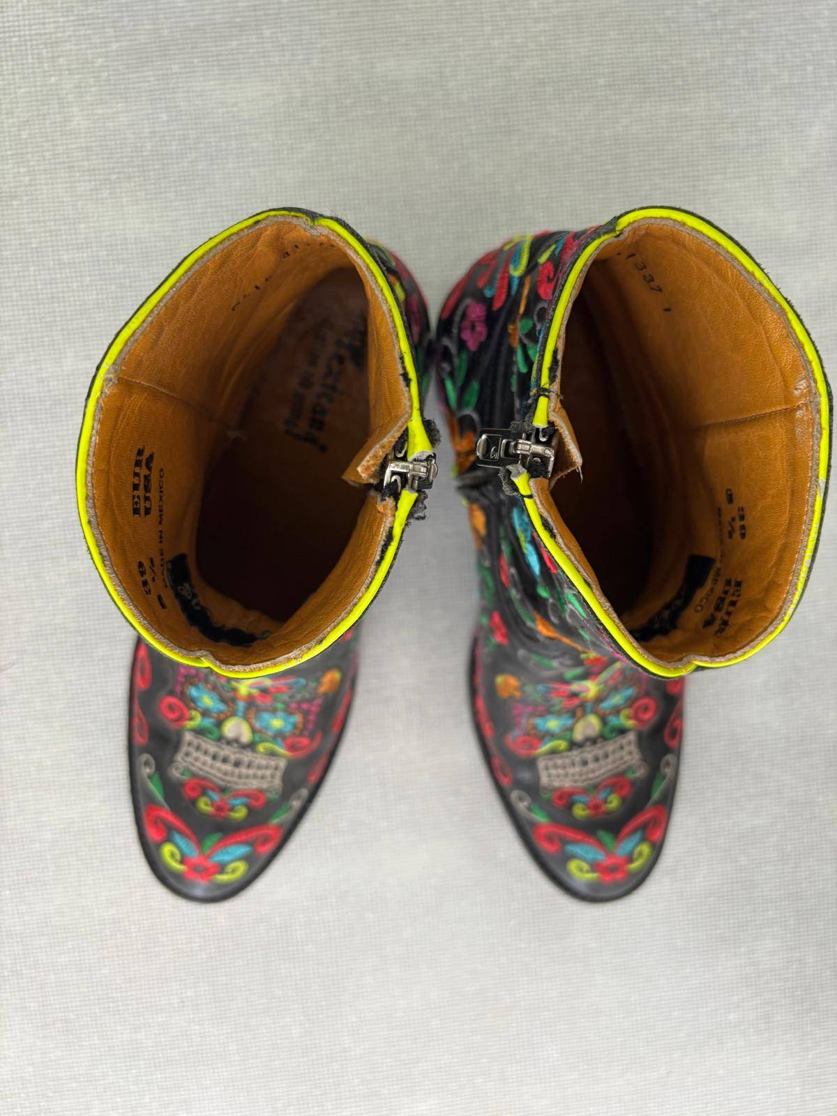 Mexicana Schuhe 39 Schwarz mit bunten Stickereien