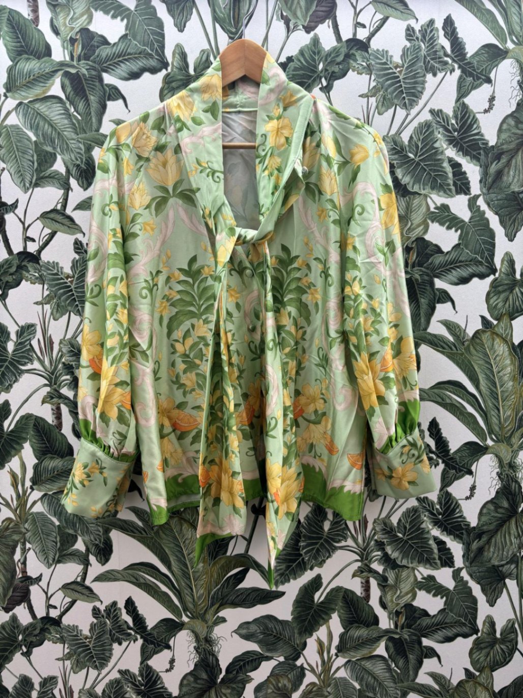 Damen - Bluse L Grün und Gelb