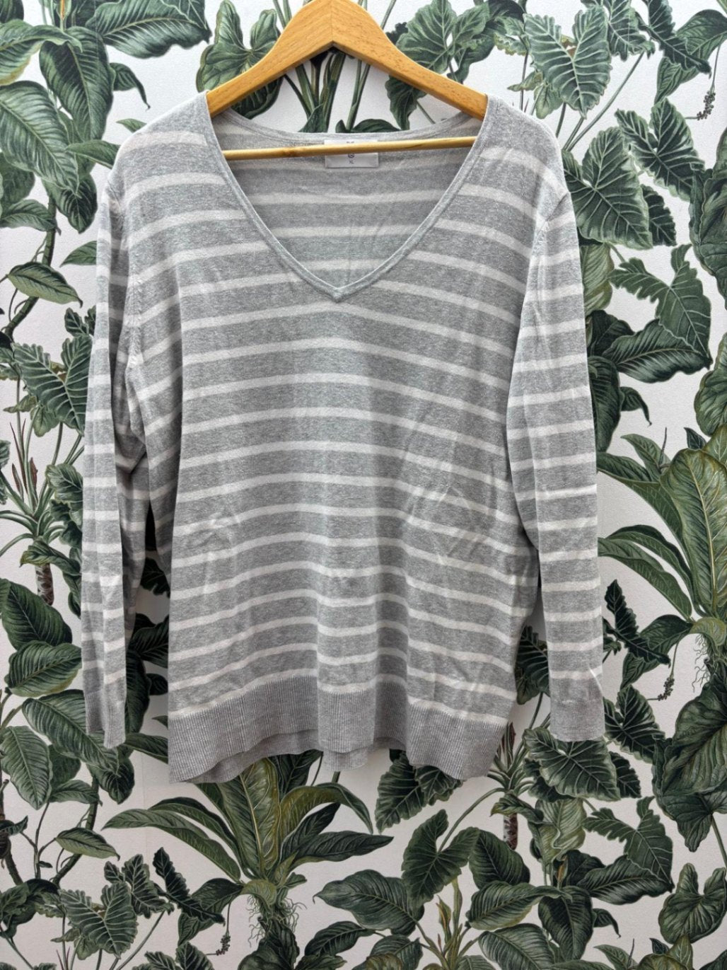 C&A Damen - Pullover XL Grau und Weiß