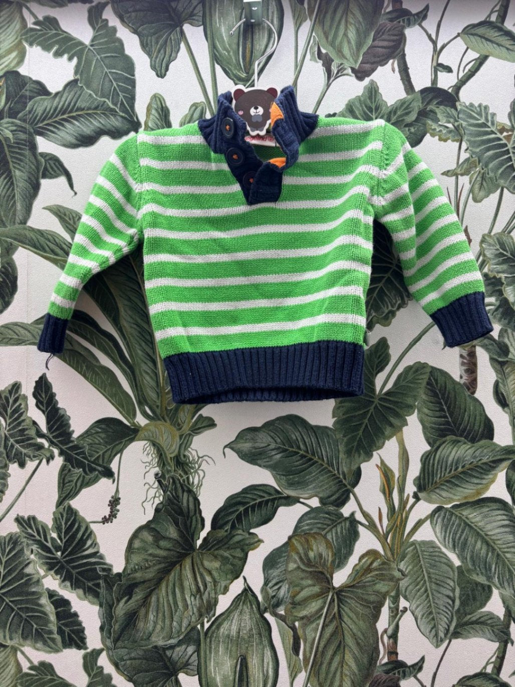 Liegelind Baby Junge - Pullover 62 Grün, Weiß, Dunkelblau