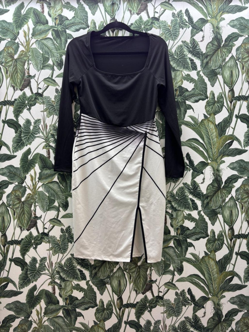 Damen - Kleid L Schwarz und Weiß