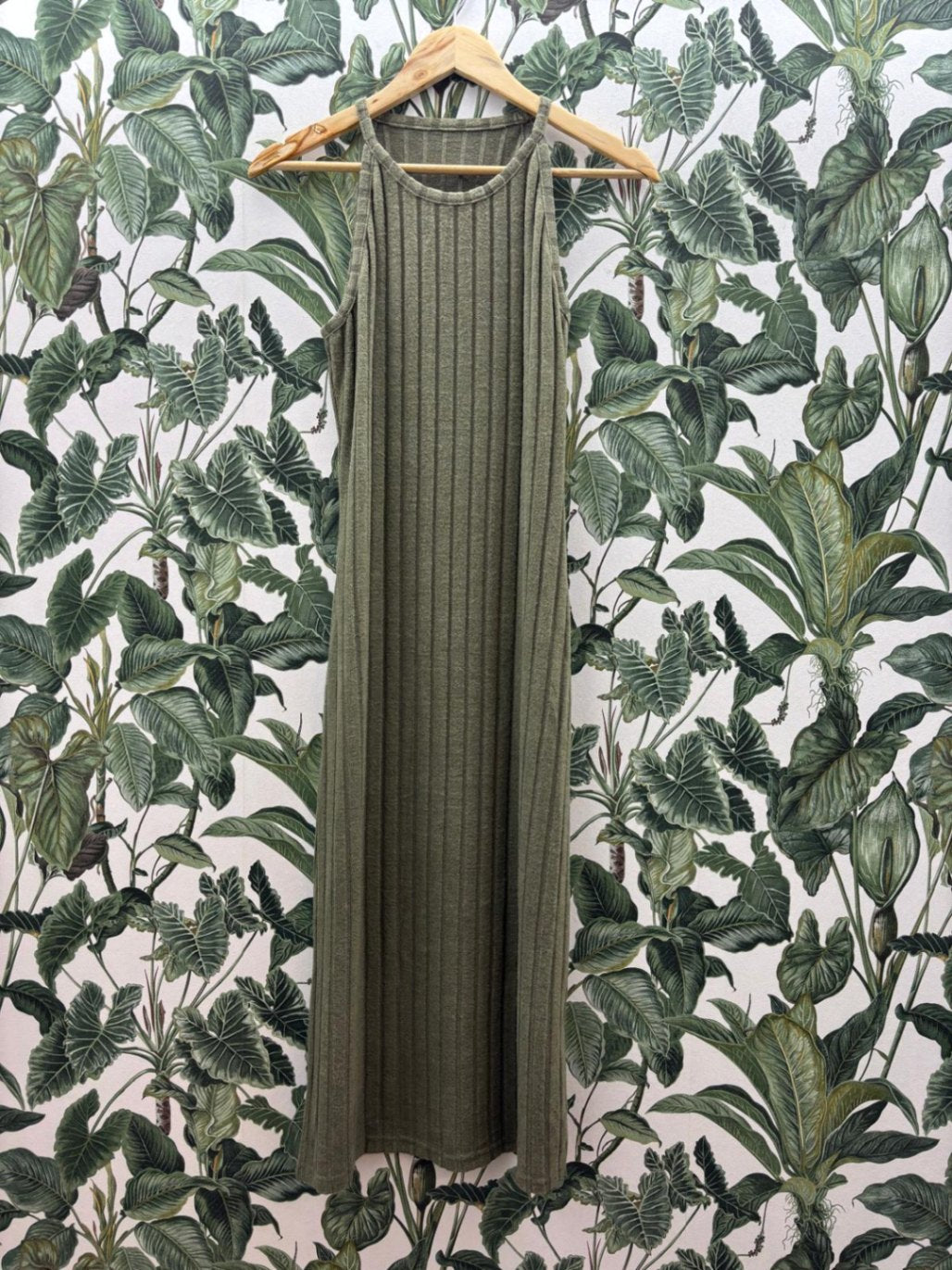 Damen - Kleid L Olivgrün