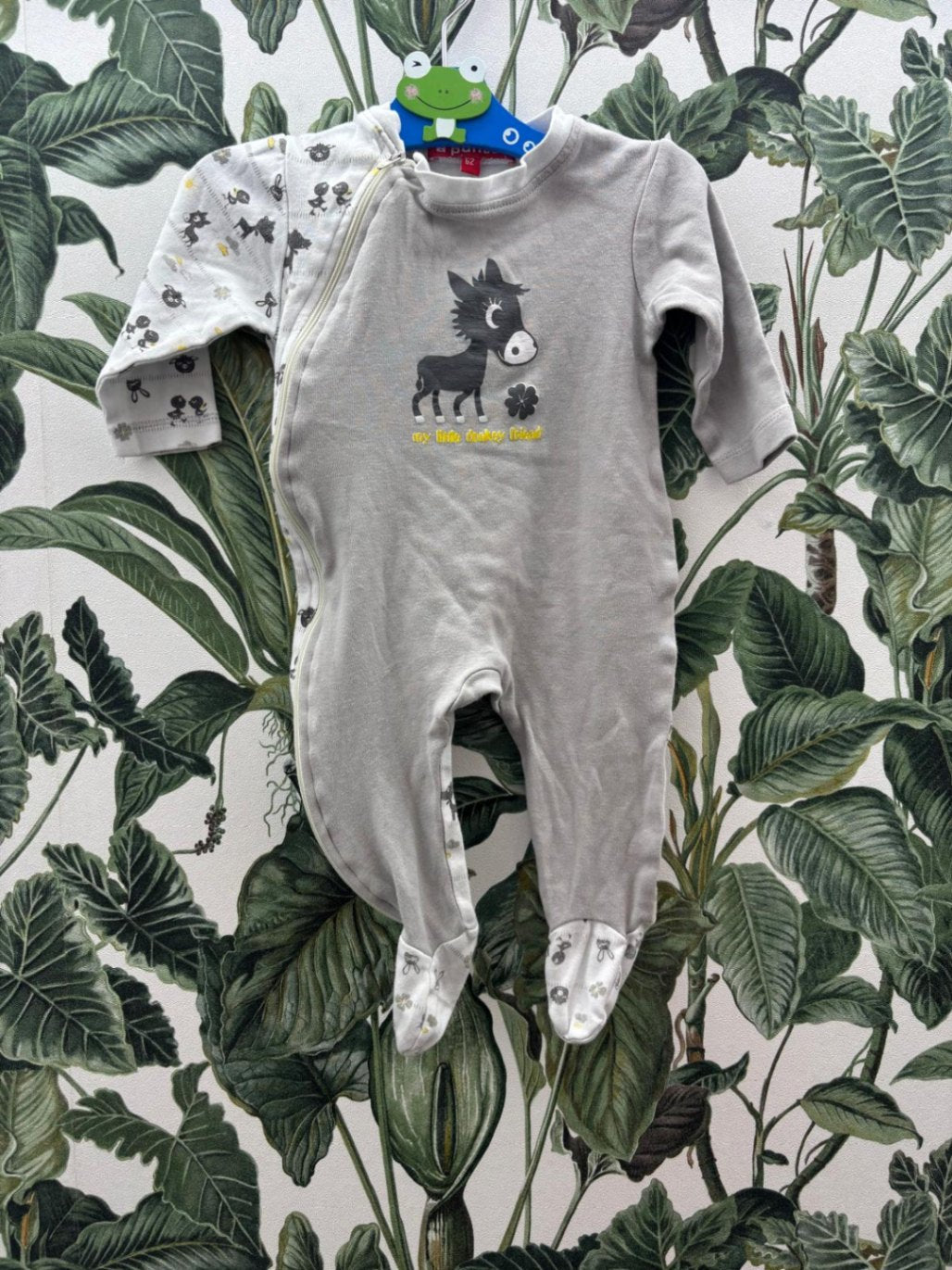 a punto. Baby Junge - Schlafanzug 62 Grau, Weiß