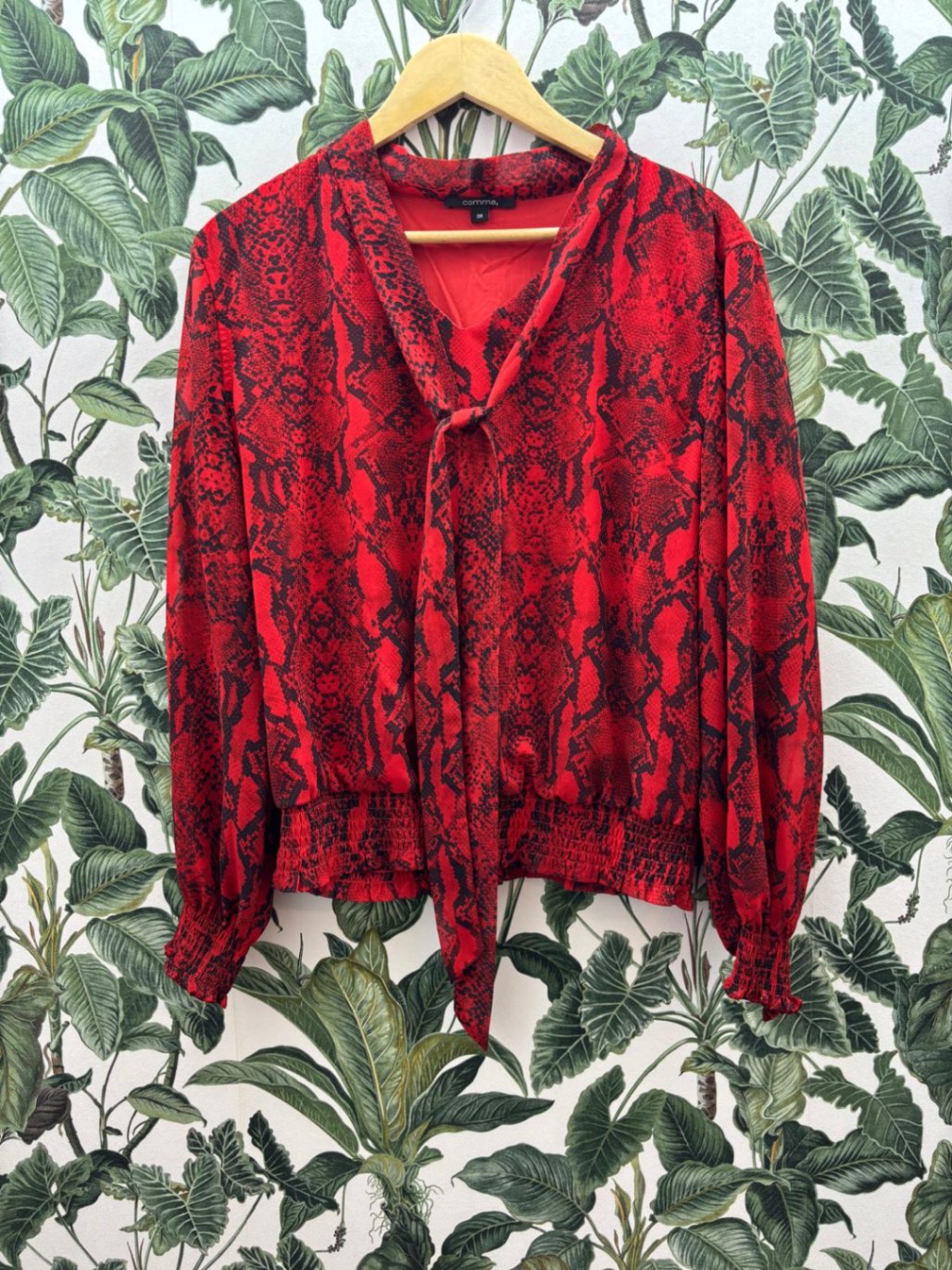 Comma Damen - Bluse M Rot