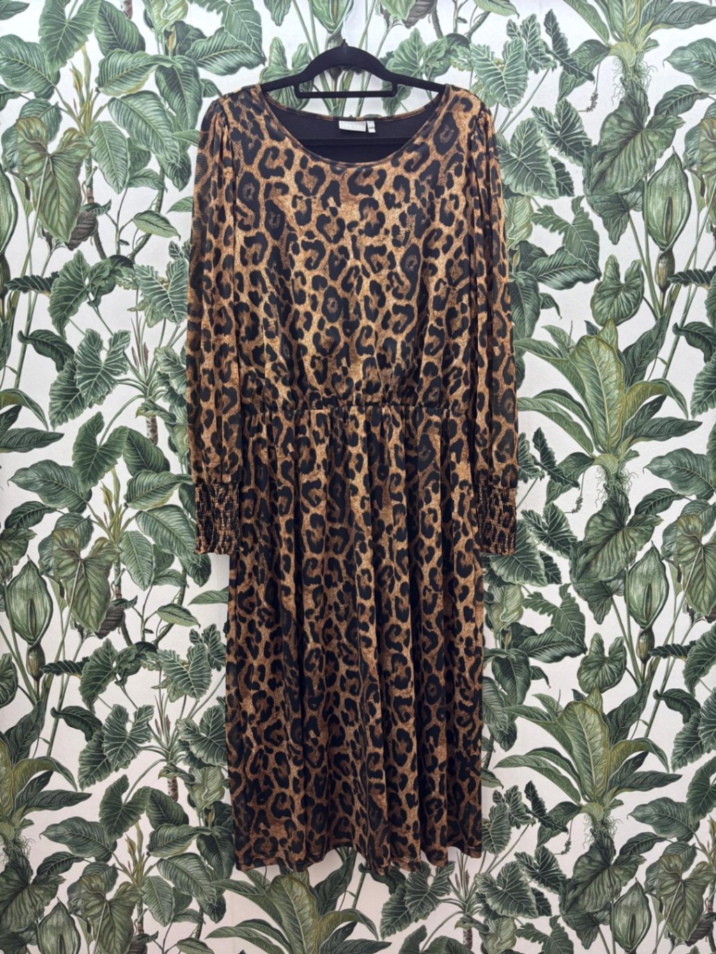 Fransa Damen - Kleid L Braun Schwarz - Leopardenmuster