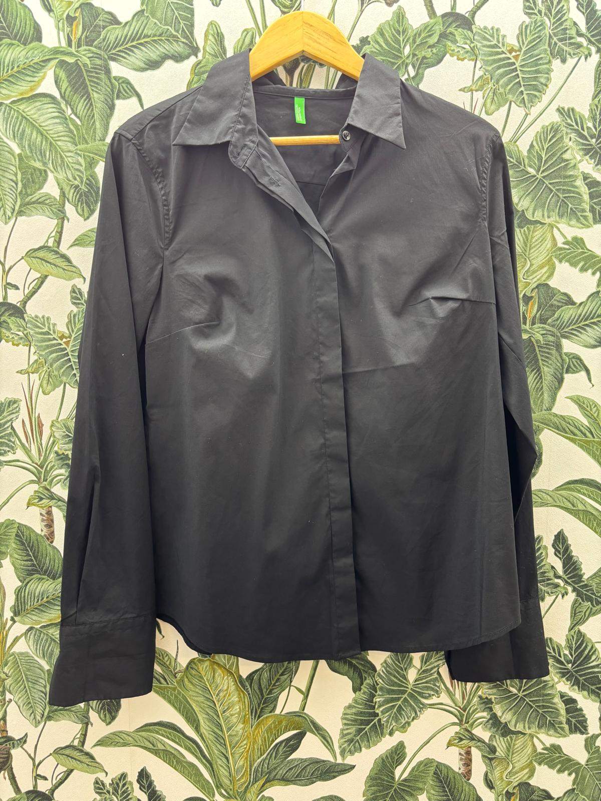 BENETTON Bluse L Dunkelgrau