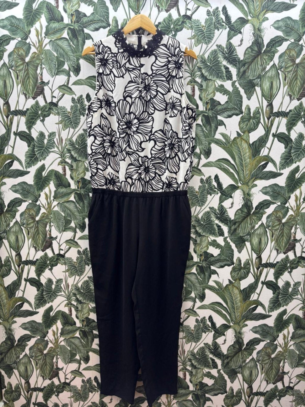 s.Oliver Jumpsuit 2XL Schwarz-Weiß