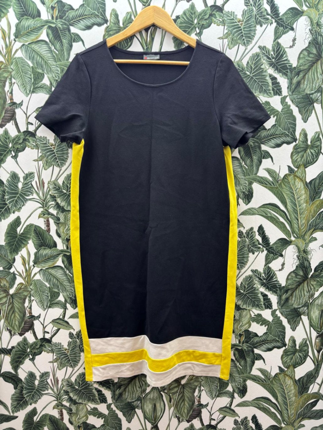 Street One Kleid XL Schwarz, Grau, Gelb