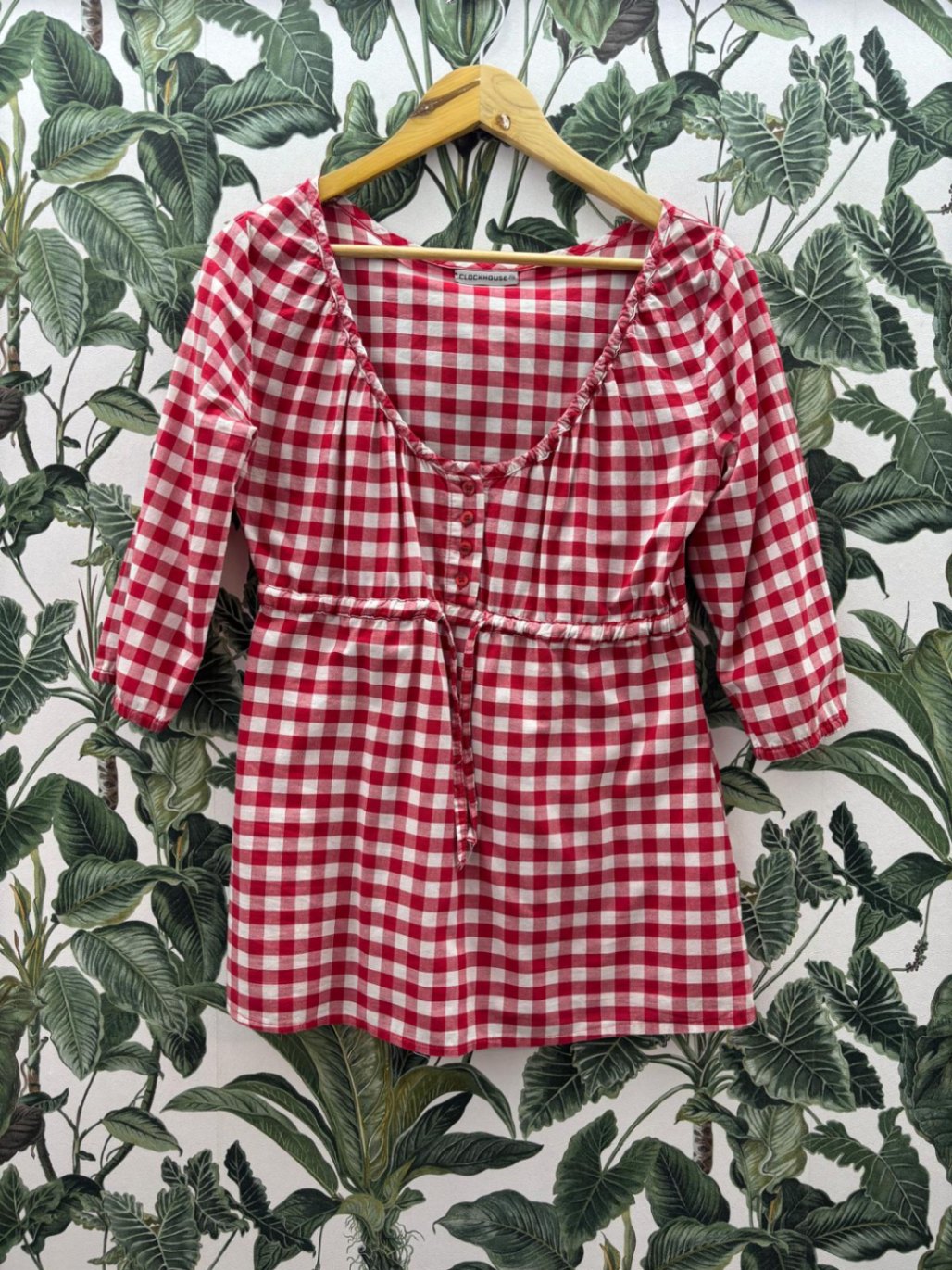 C&A karierte Bluse L Rot und Weiß