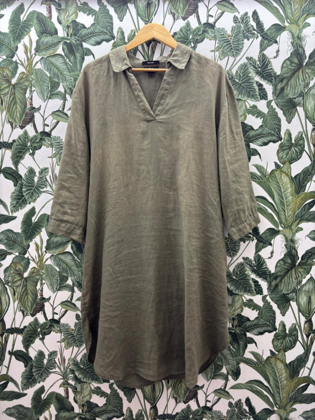 C&A Kleid 100% Leinen XXL Olivgrün