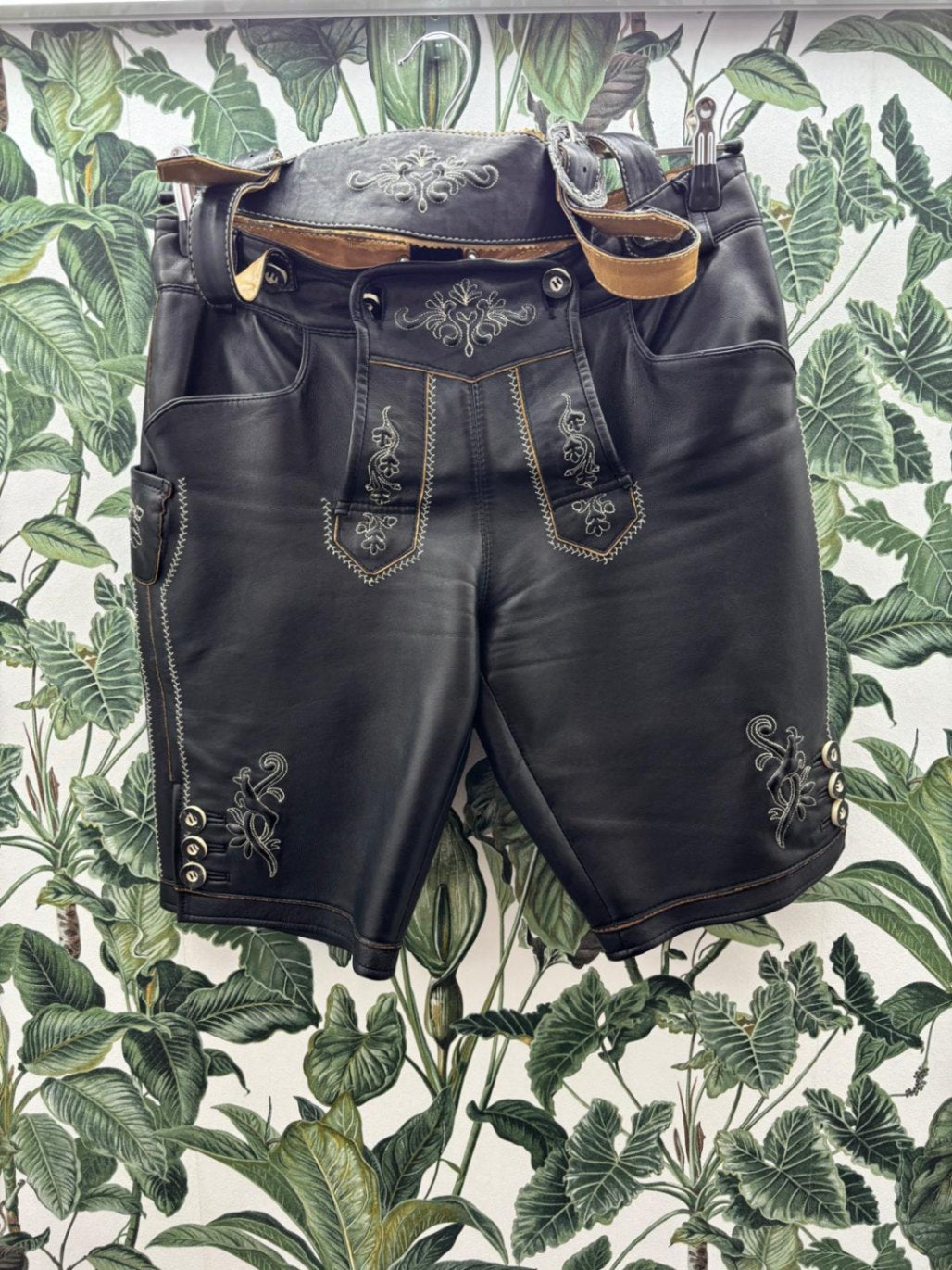 Damen Lederhose M Schwarz