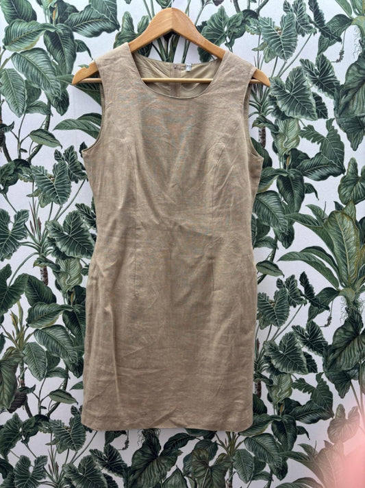 100% Leinen Kleid+ Bluse M Beige