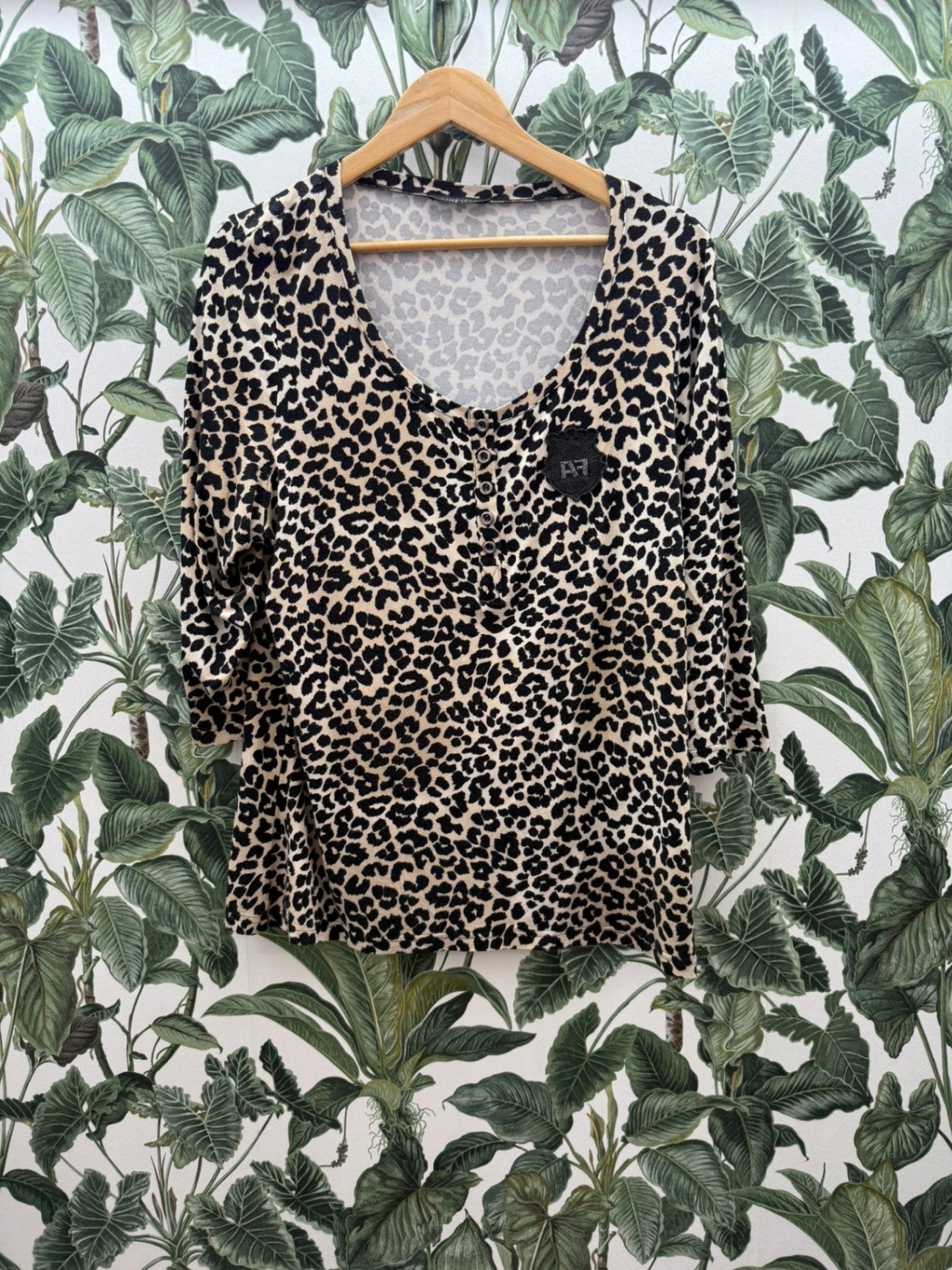 Airfield Top 2XL-3XL Braun Schwarz - Leopardenmuster