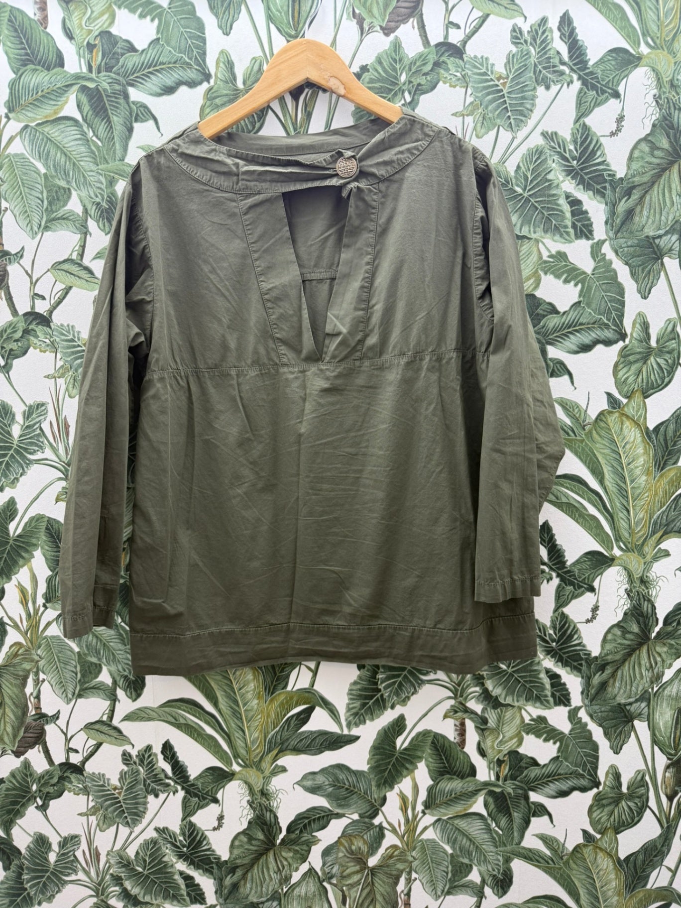Stella Milani 100% Baumwolle Top XL Olivgrün