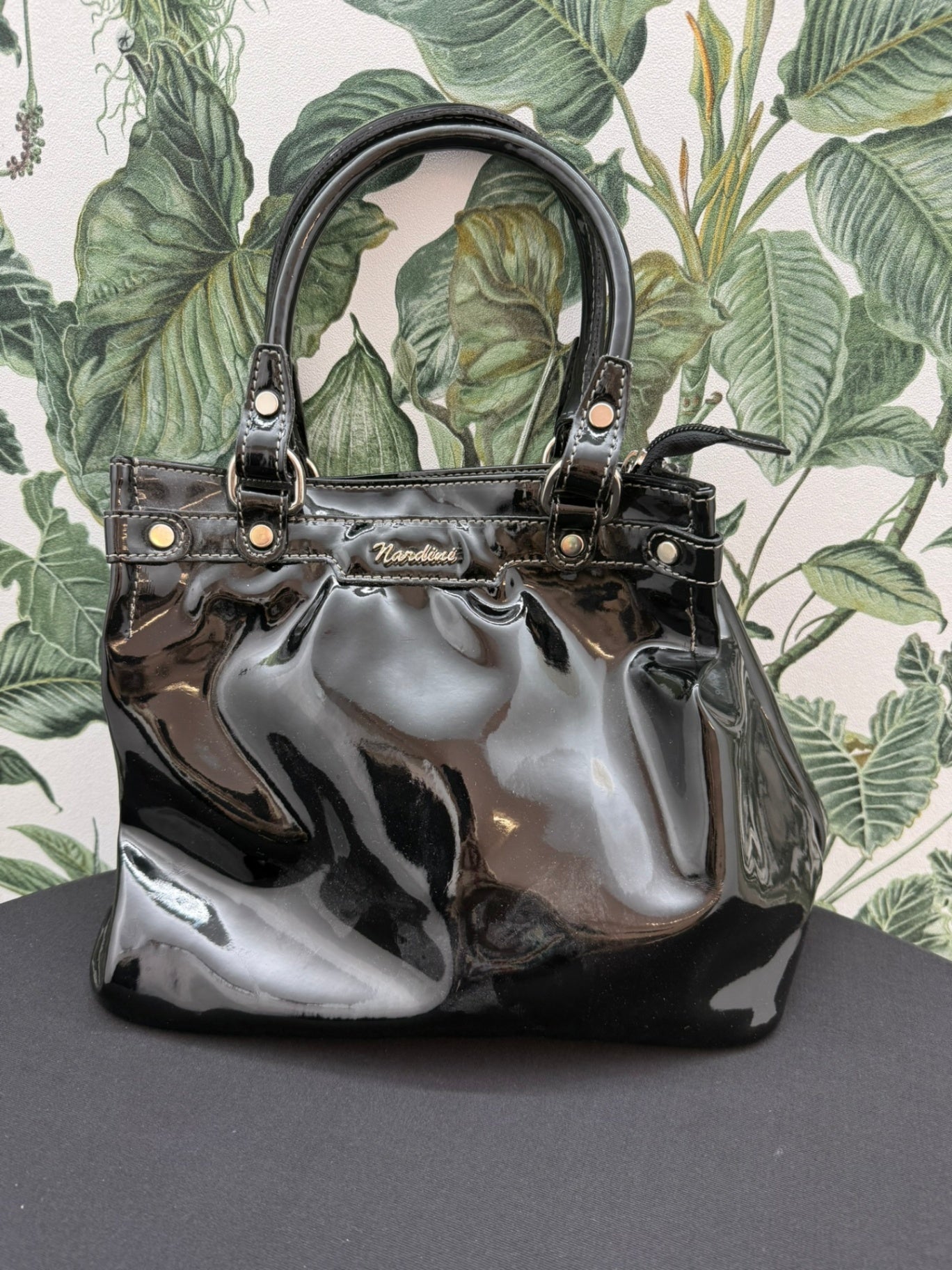 Nardini made in Italy Kunstleder Tasche Schwarz