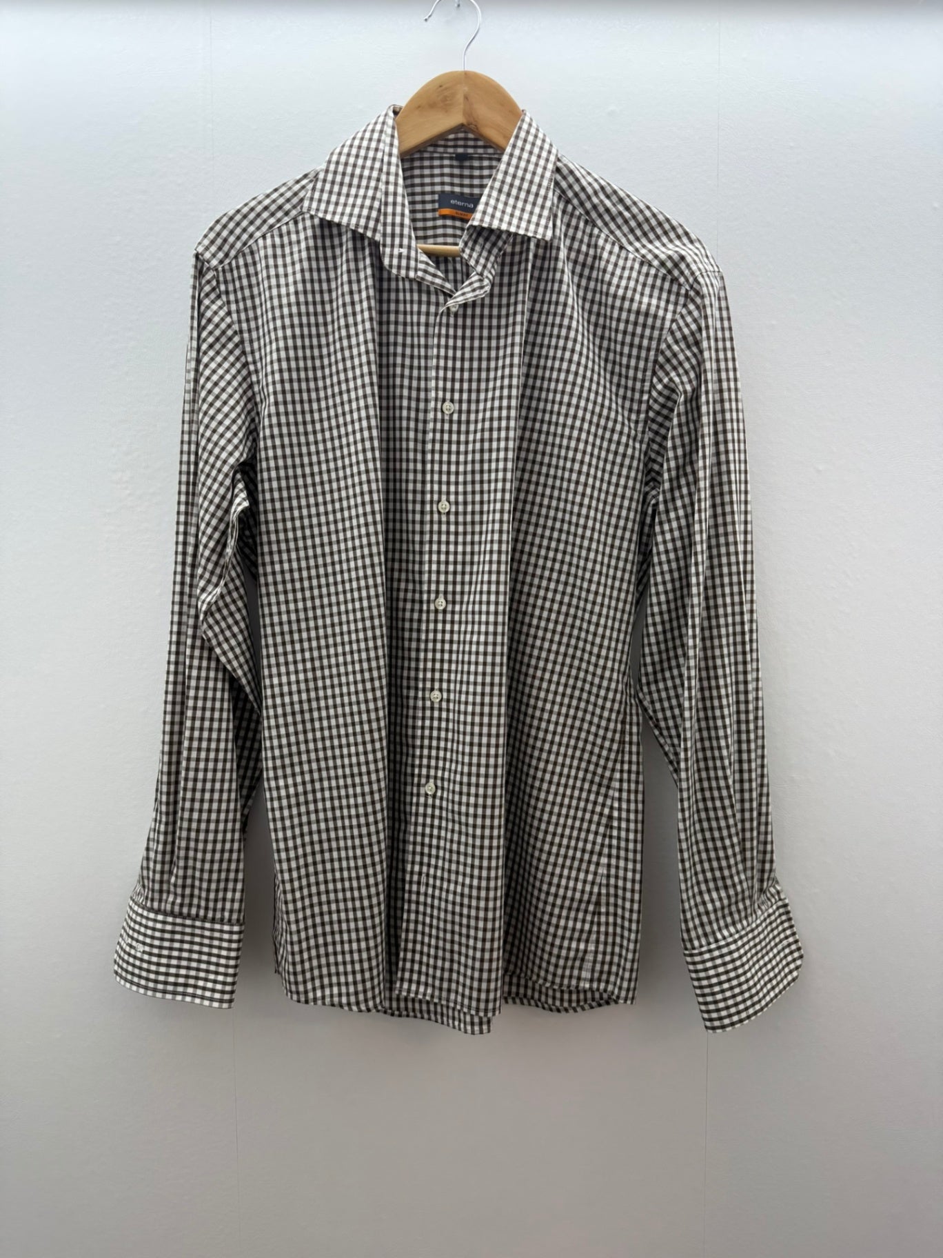 Eterna Hemd SLIM FIT 41 L Beige und Schwarz