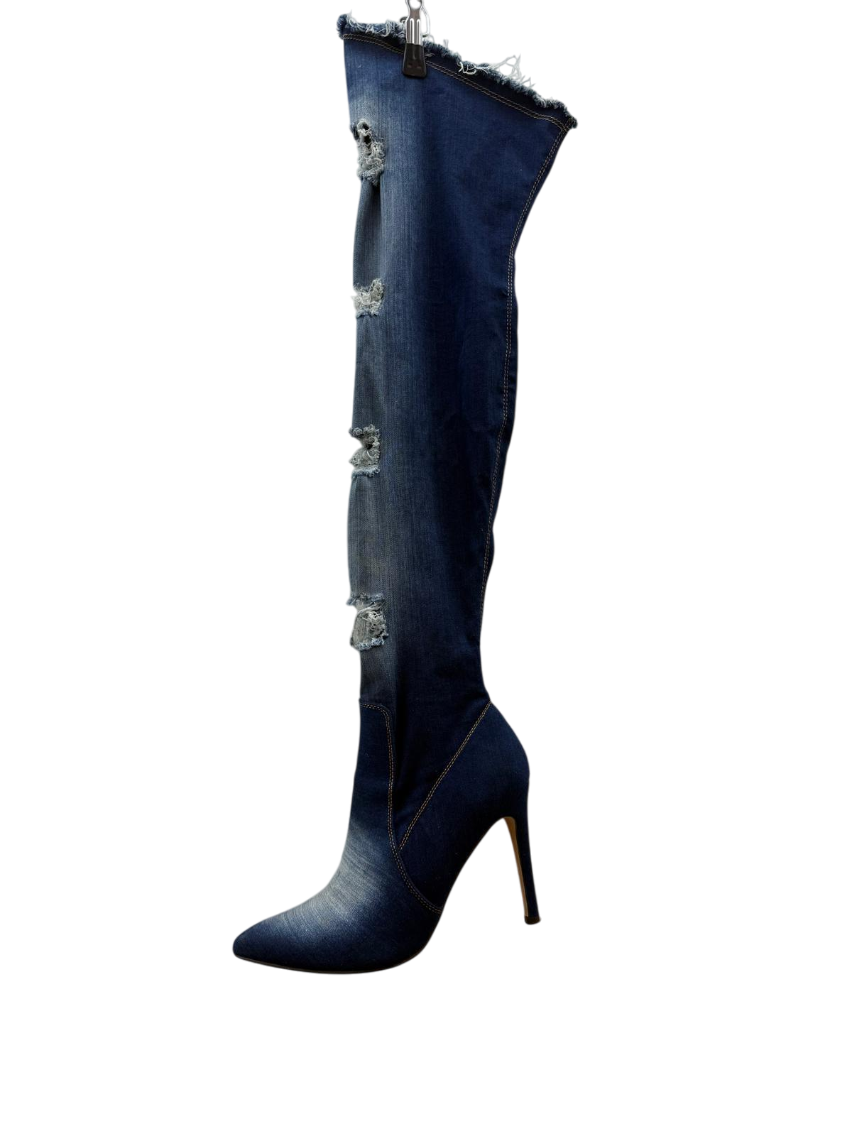 Denim Overknee Stiefel 40 Dunkelblau