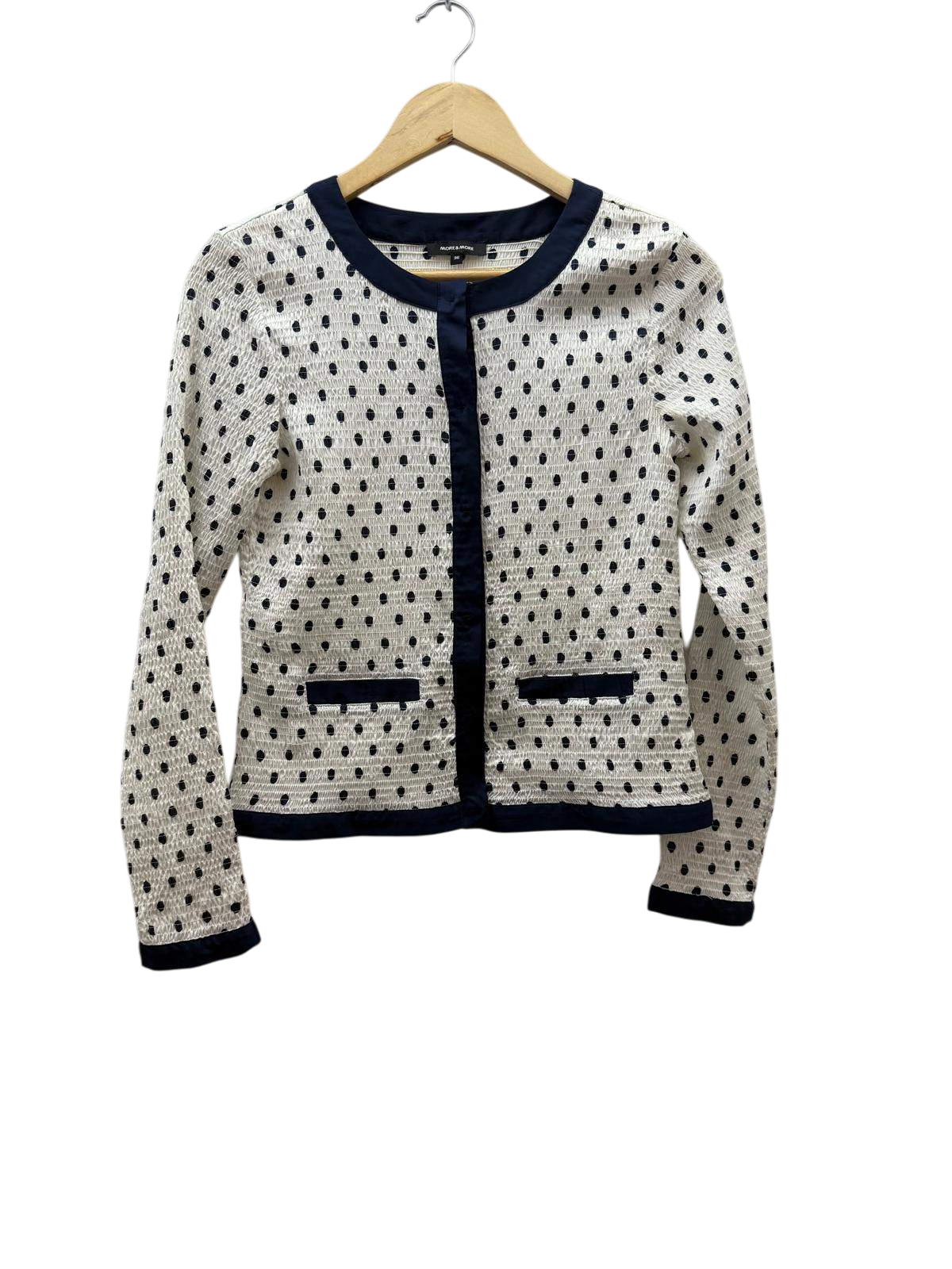 MORE & MORE Bluse S Blau, Weiß