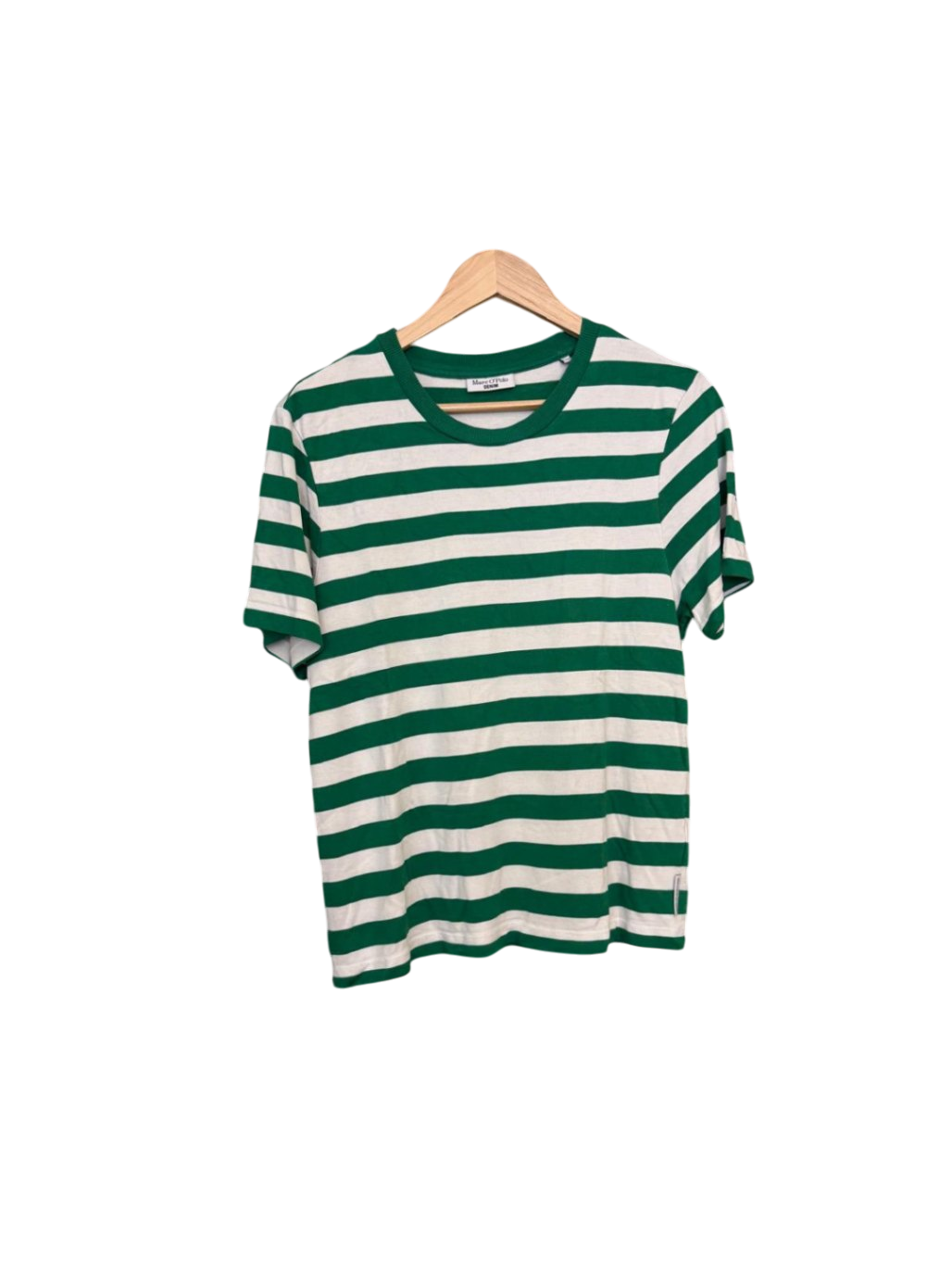 Marc O'Polo T-Shirt L grün und weiß gestreift
