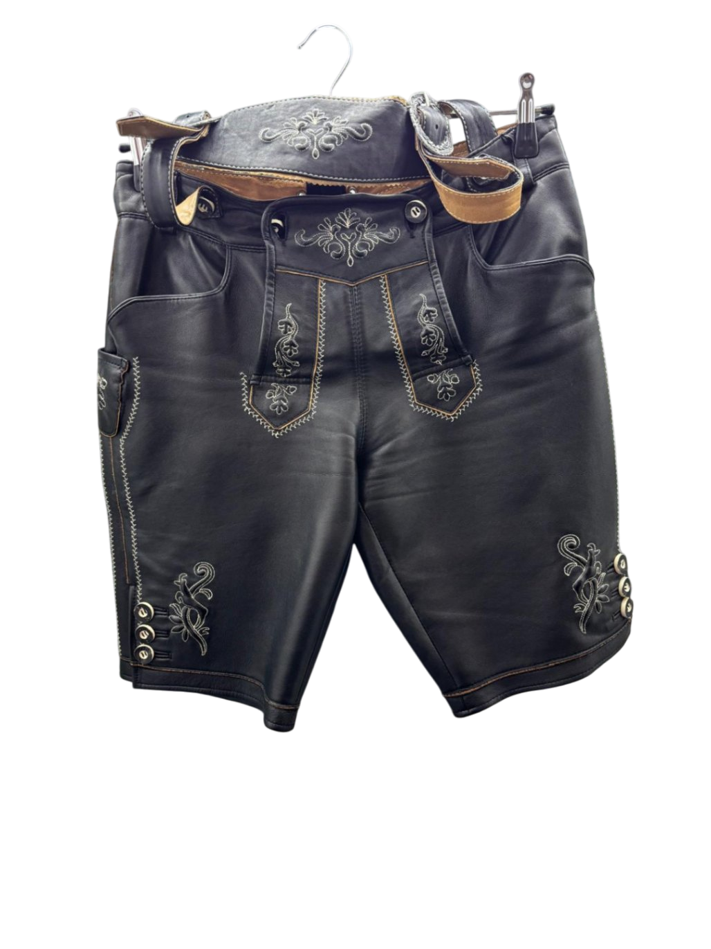 Damen Lederhose M Schwarz