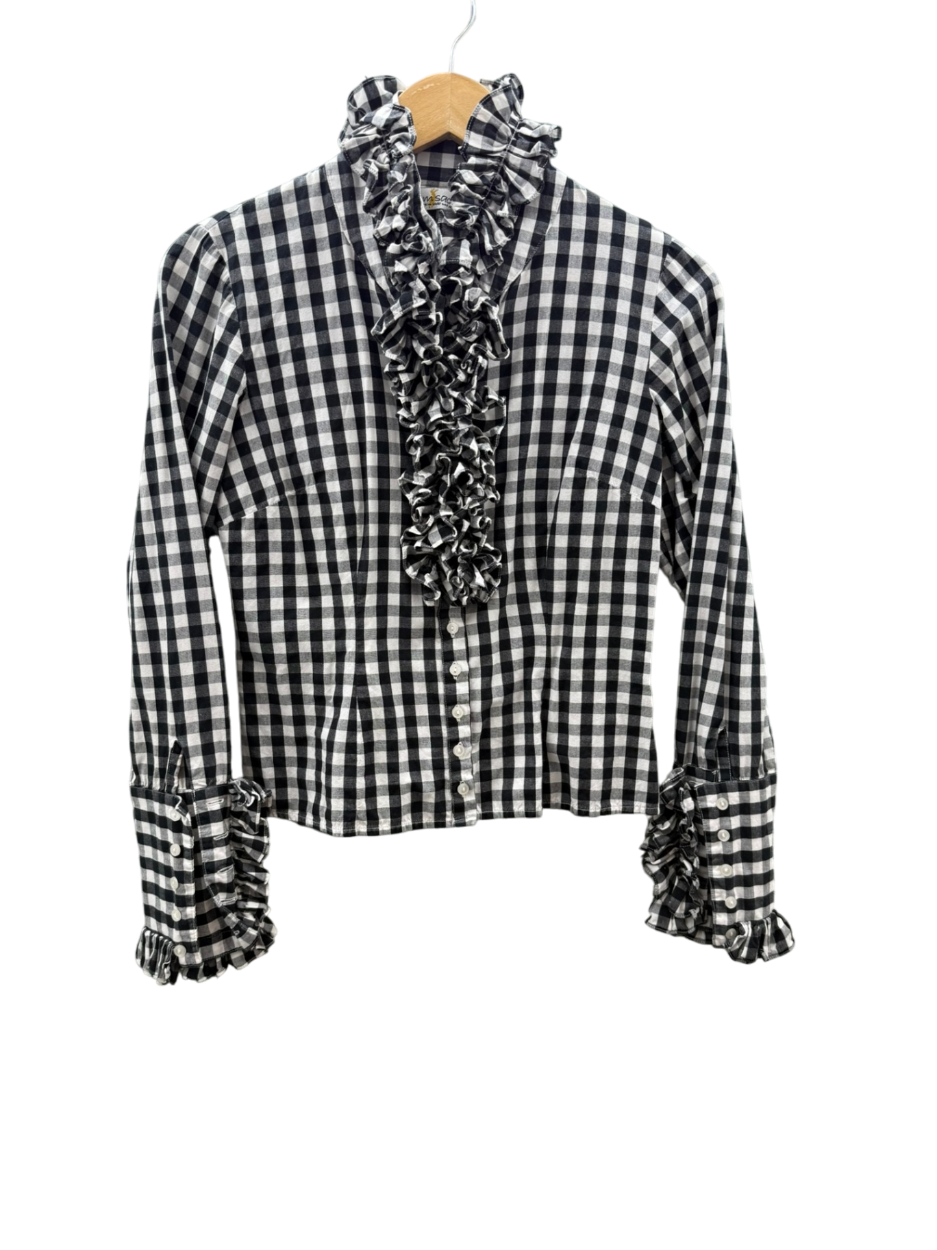 Almsach Trachtenbluse M Schwarz und Weiß