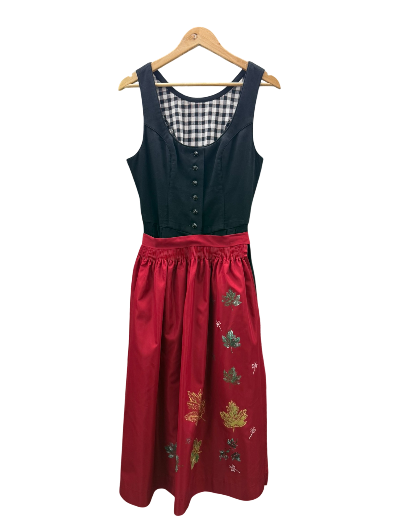 Dirndl XL Rot, Schwarz, Grün