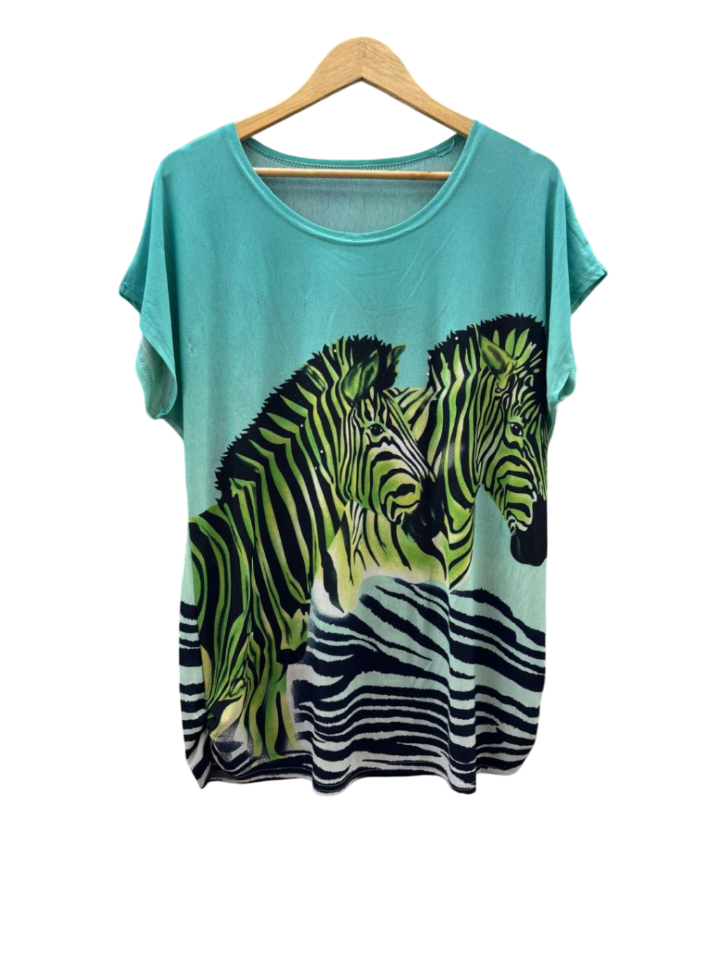 Damen - Top Zebra L-XL Türkis