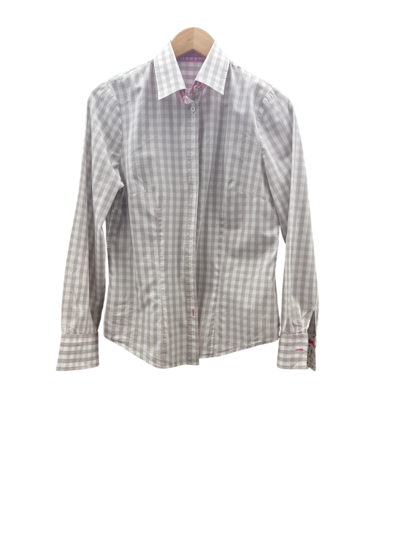 Wallmann Bluse M Weiß und Hellgrau