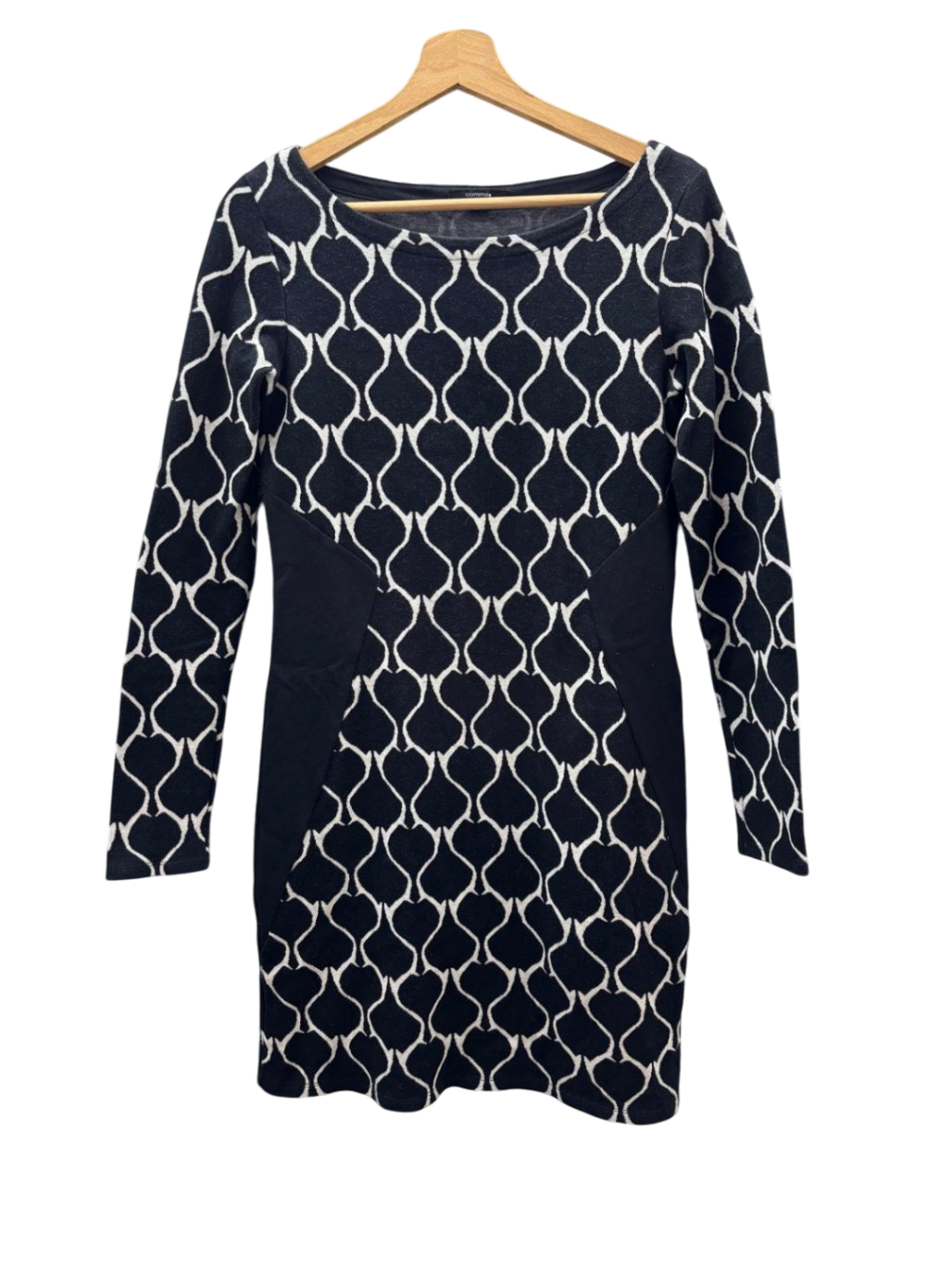 Comma Damen - Kleid S Schwarz und Weiß