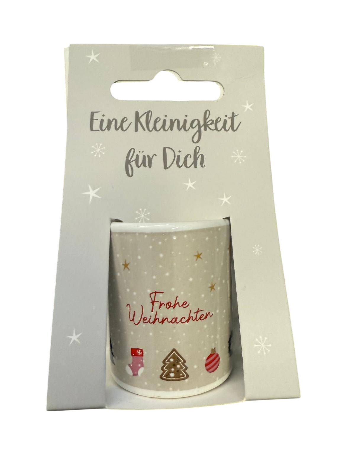 Espresso Tasse "Frohe Weihnachten" Grau