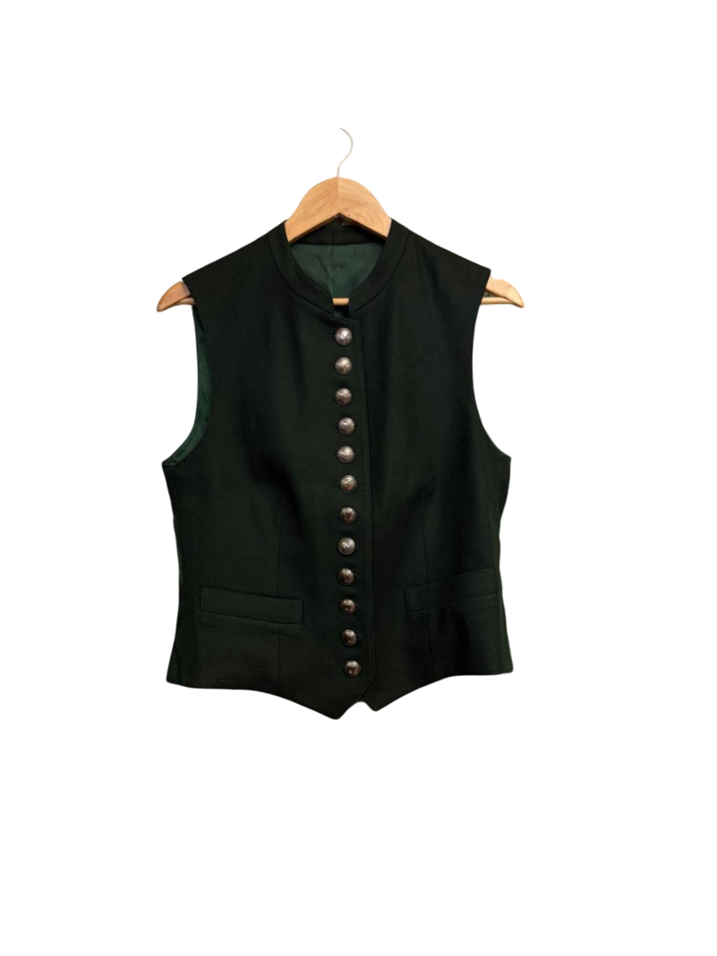 Wollsiegel Damen Gilet Reine Schurwolle L Dunkelgrün