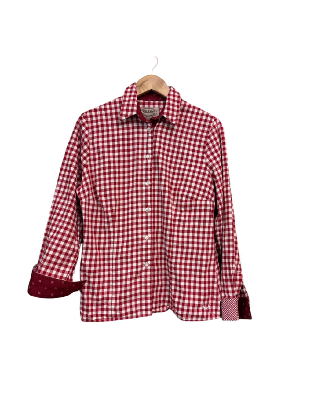 Wild & Wald XL Rot und Weiß Trachtenbluse