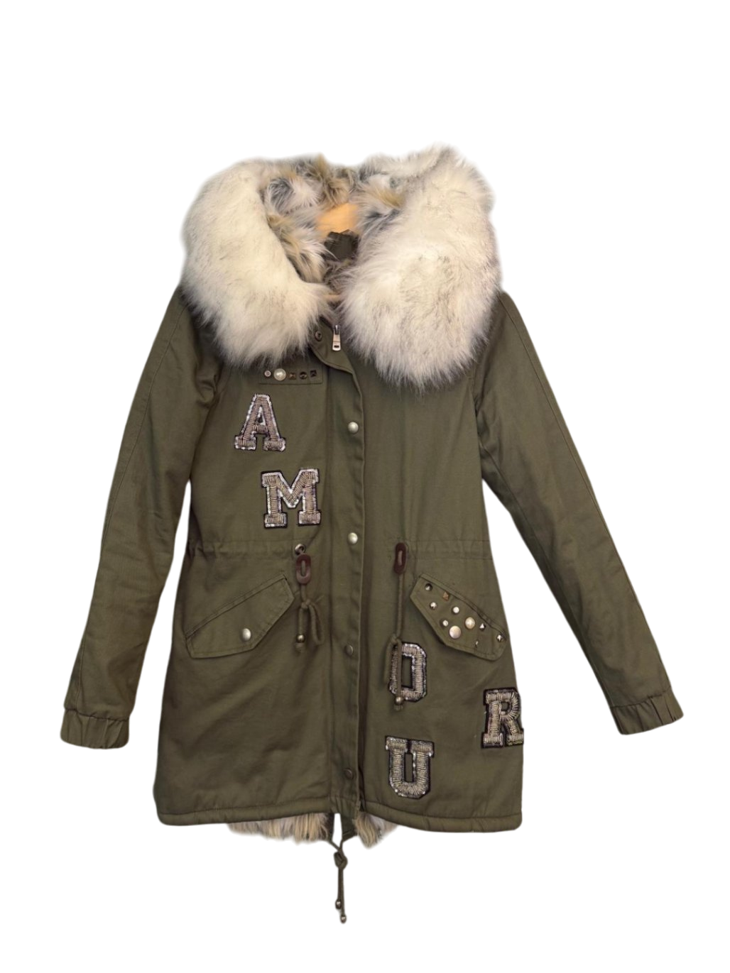 Mabelle XS-S Olivgrün Mantel