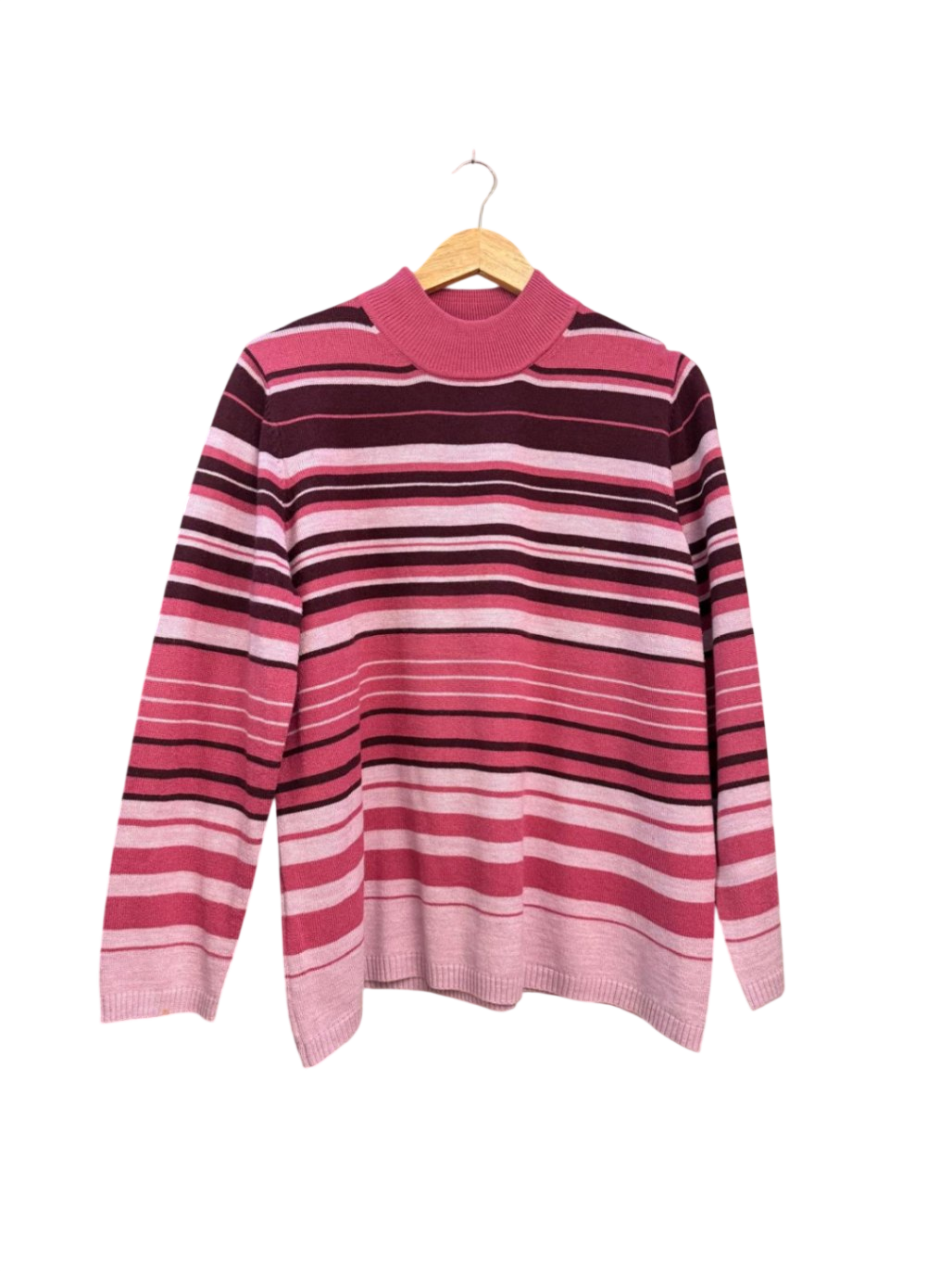 Malva Pullover XL Pink, Dunkelrot, Schwarz, Hellrosa getreift