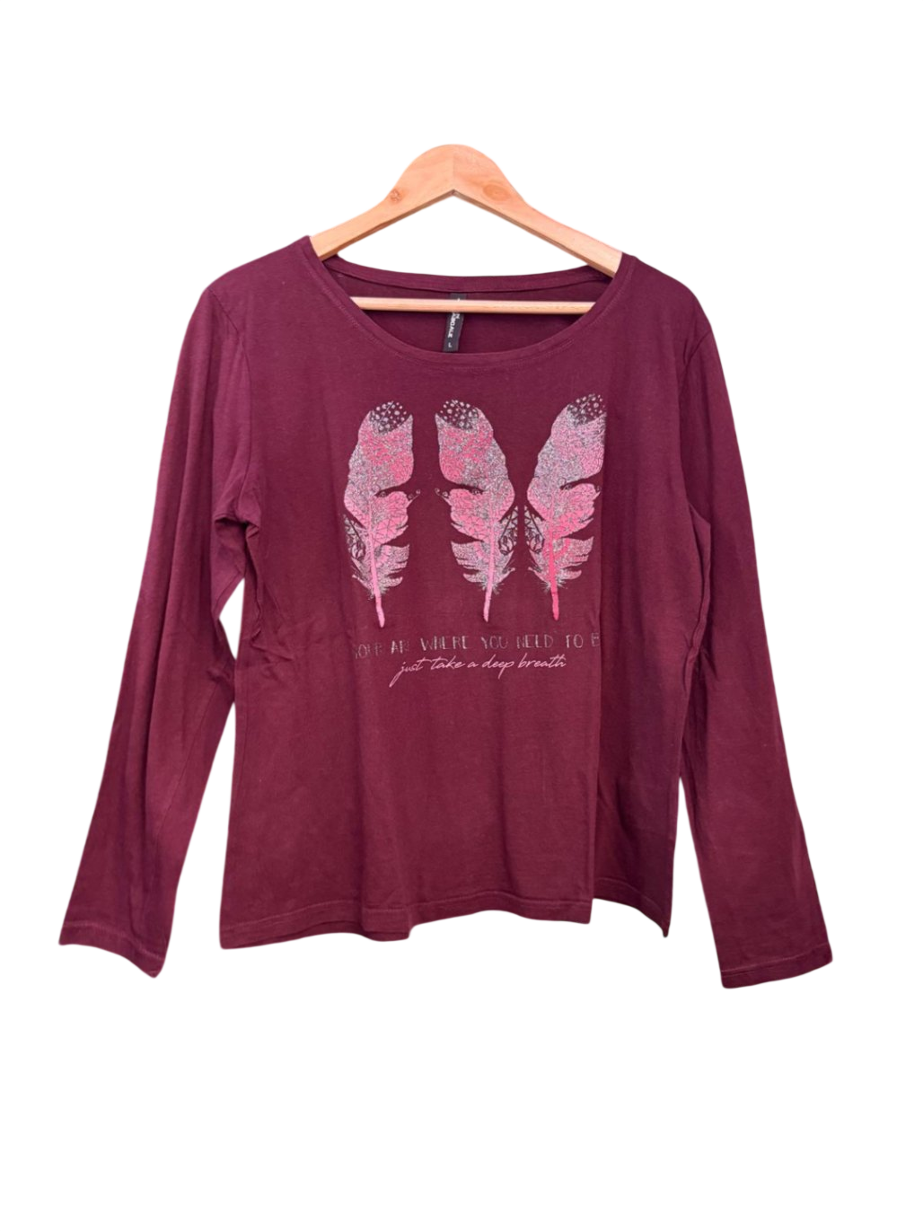 langarm Shirt M Bordeauxrot