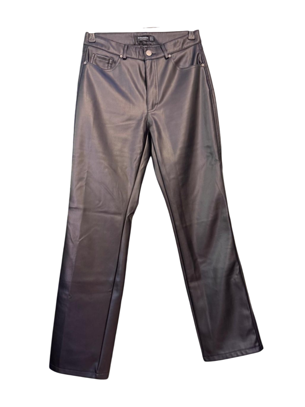 Stradivarius Kunstlederhose S Schwarz