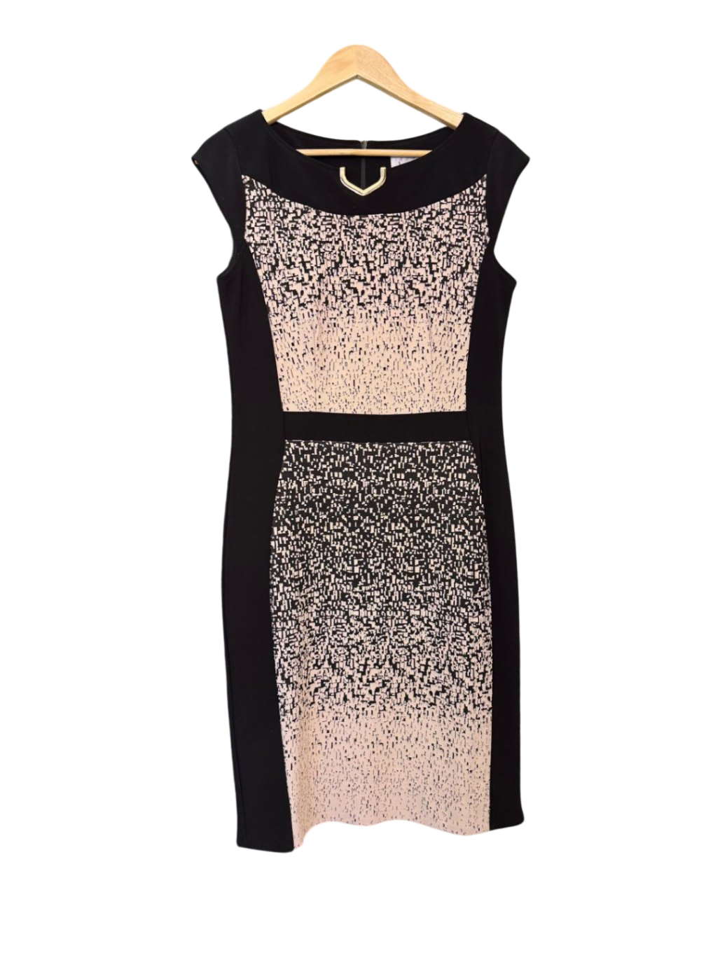 Joseph Ribkoff Kleid M-L Creme, Schwarz