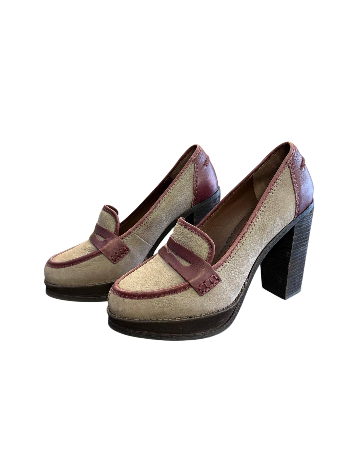 Marc O'Polo Keilpumps 39 Beige und Bordeaux