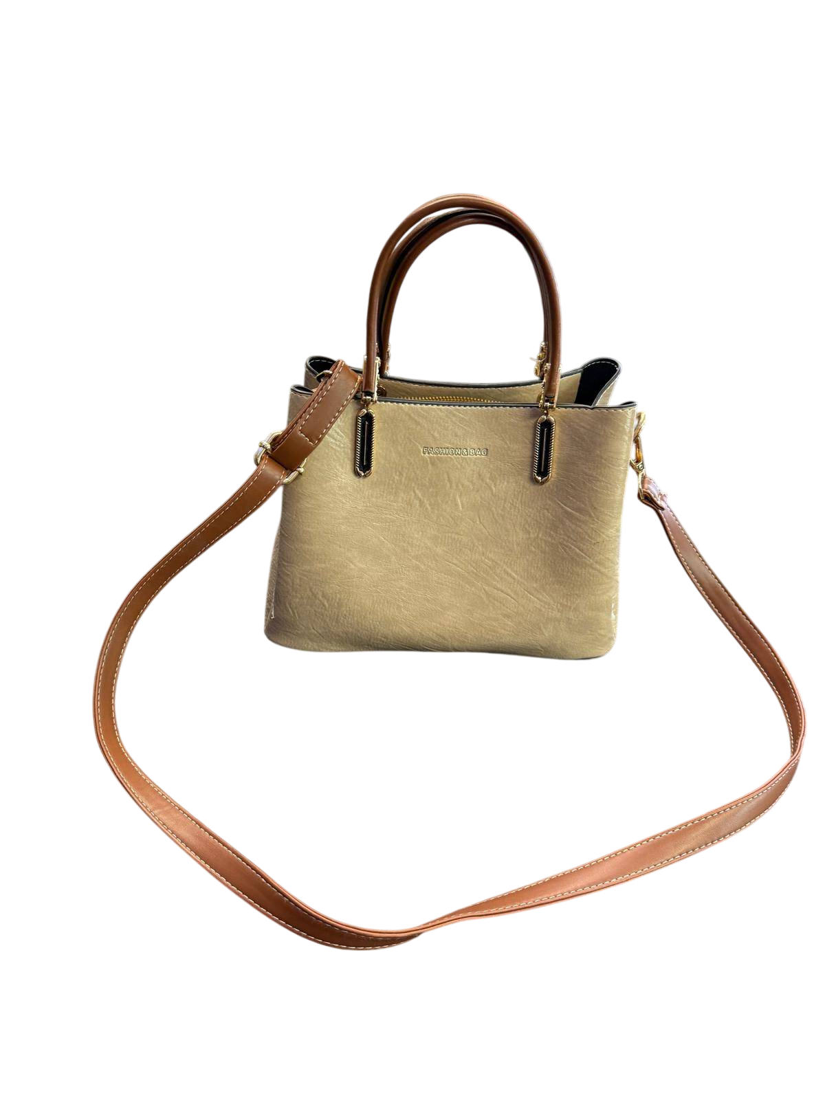 Handtasche ca. 18 x 22cm Beige und Braun