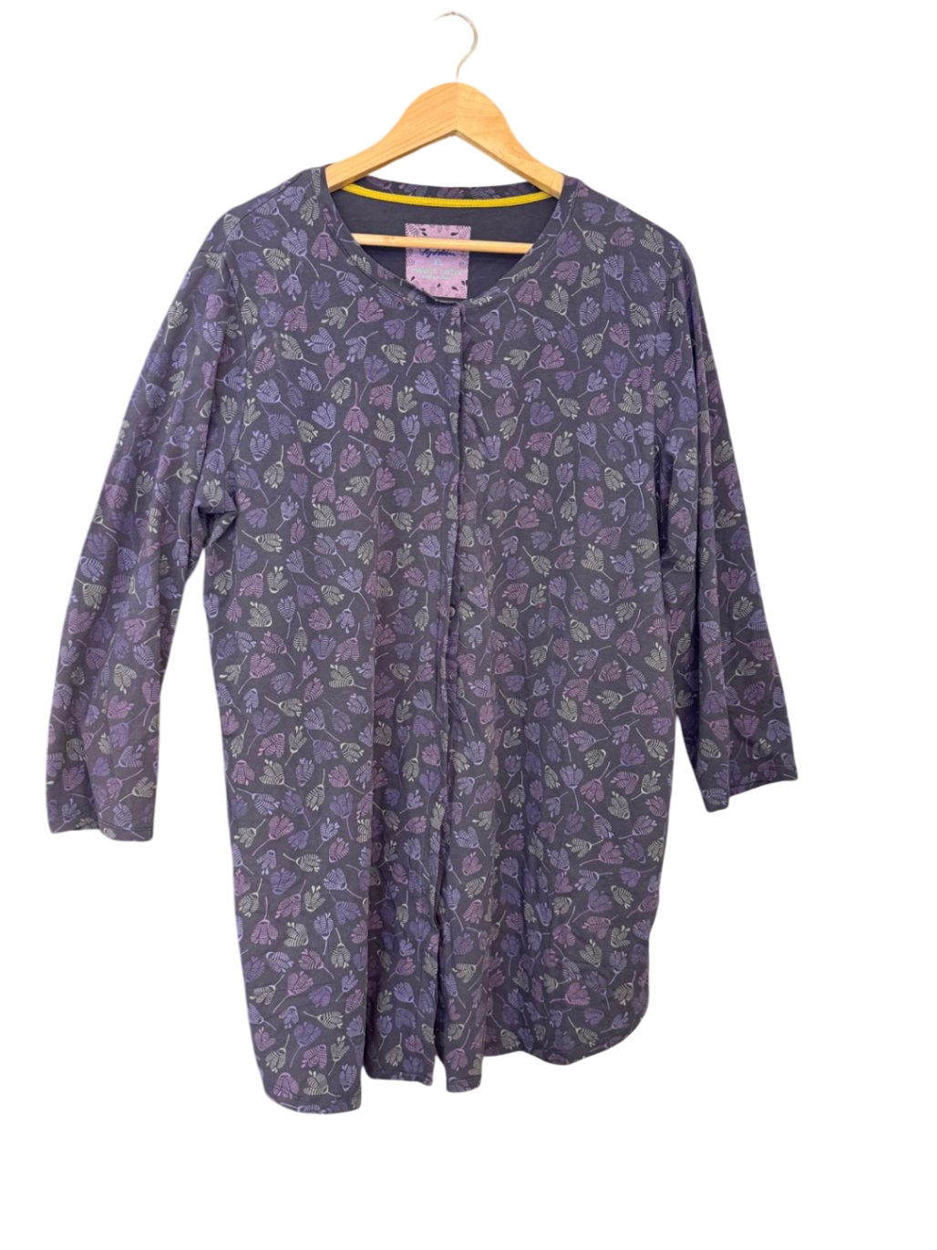 Gudrun Sjöden Weste XL Lila und Grau mit Blumenmuster