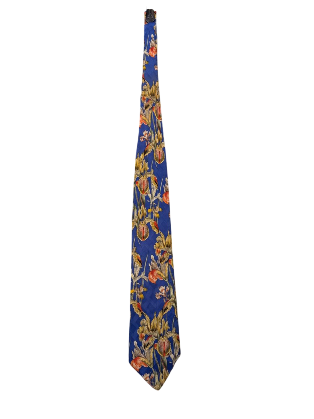 Krawatte Blau mit buntem Blumenmuster