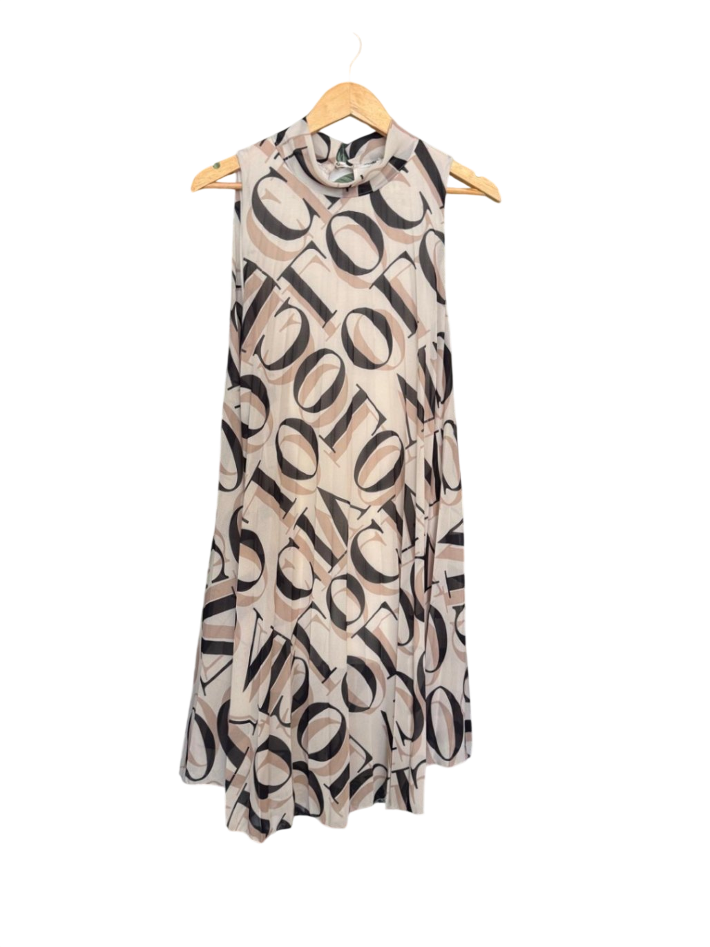 Kleid M Beige mit Schwarz und Braun