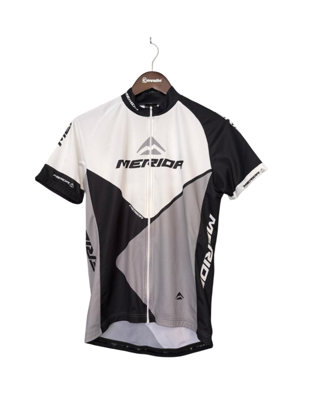 Fahrradtrikot M Schwarz, Weiß, Grau