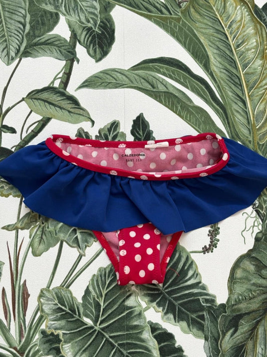CALZEDONIA Baby - Bademode 92 Blau und Rot mit weißen Punkten