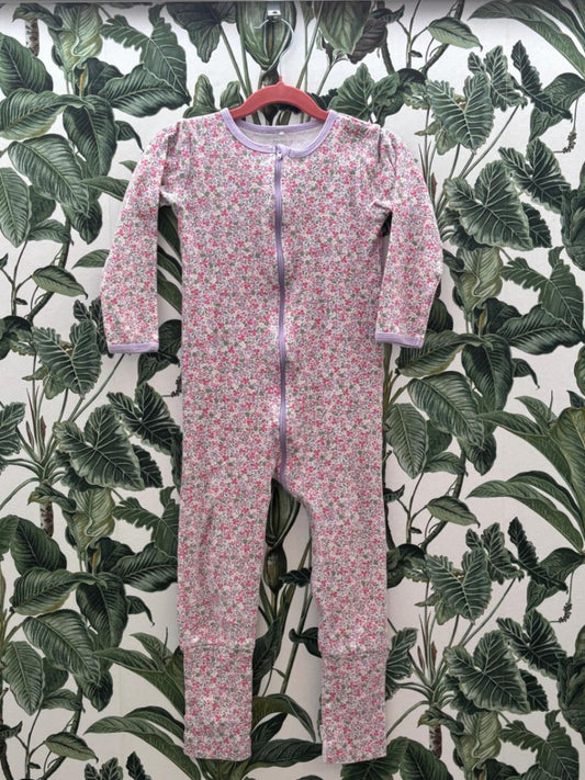 namen it Baby - Schlafanzug 104 Weiß mit rosa, grau und hellblauen Mustern