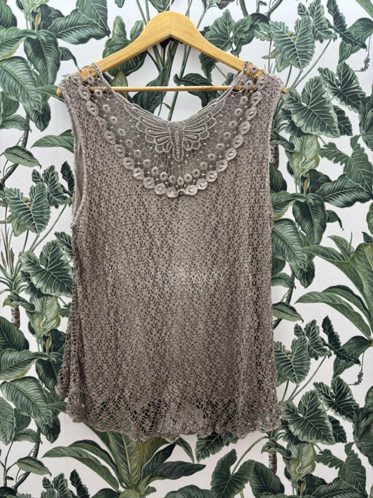 Damen - Top L Beige