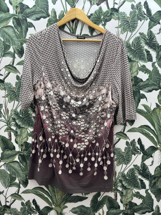 Gerry Weber Damen - Top L Pastellrosa, Schwarz, Grau