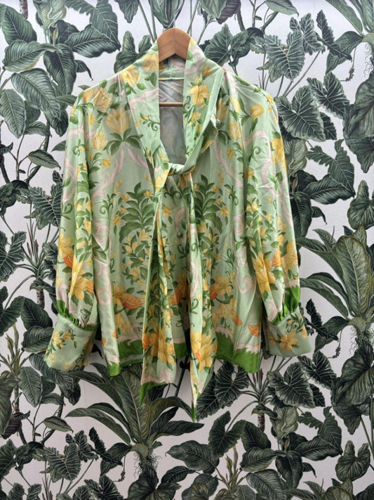 Damen - Bluse L Grün und Gelb