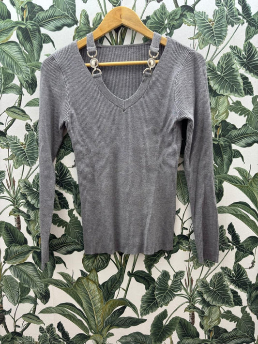Damen - Pullover M Grau