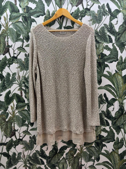 C&A Damen - Paillettenpulli 2XL-3XL Beige